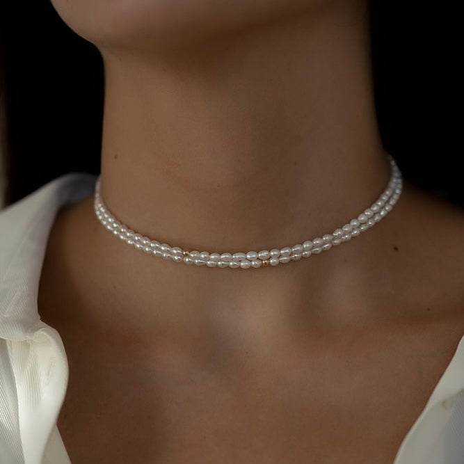 PETALI- Bangle di perle naturali e oro 18k