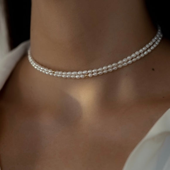 PETALI- Bangle di perle naturali e oro 18k