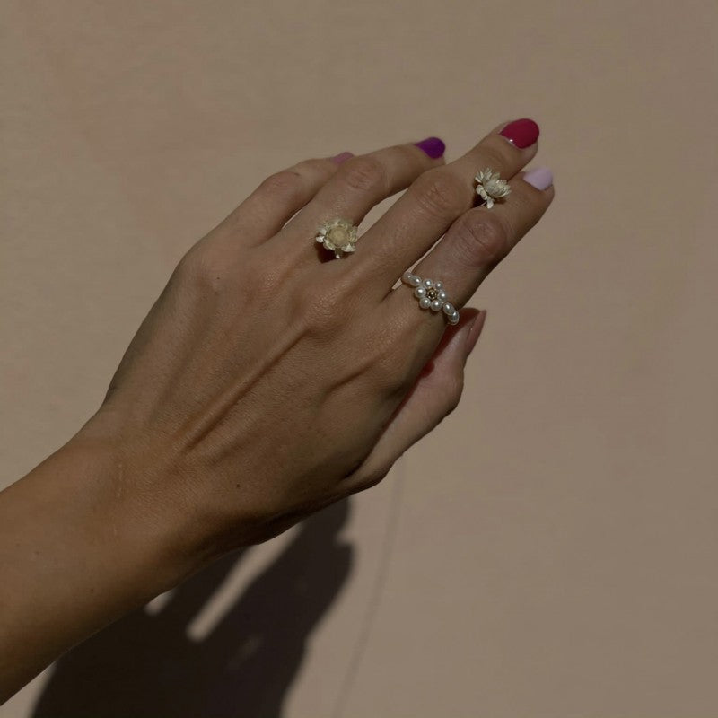 MARGHERITINO- anello perle e oro 18k