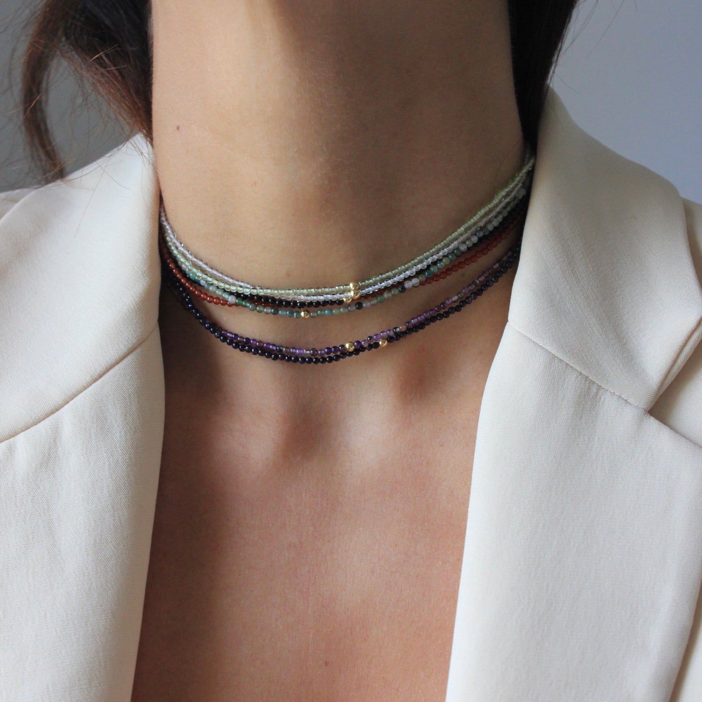 MINI BOLLICINA- Choker di pietre naturali