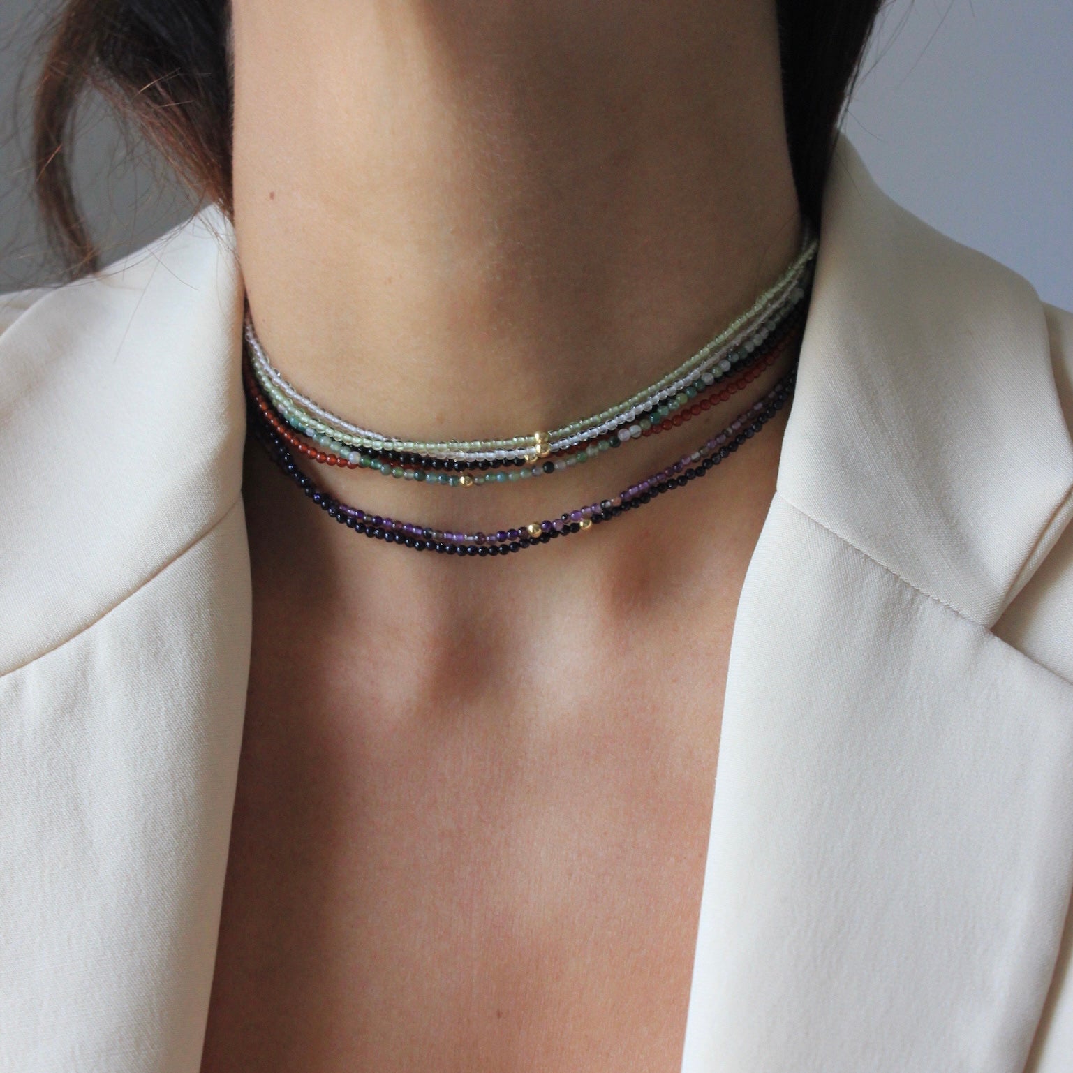 MINI BOLLICINA- Choker di pietre naturali