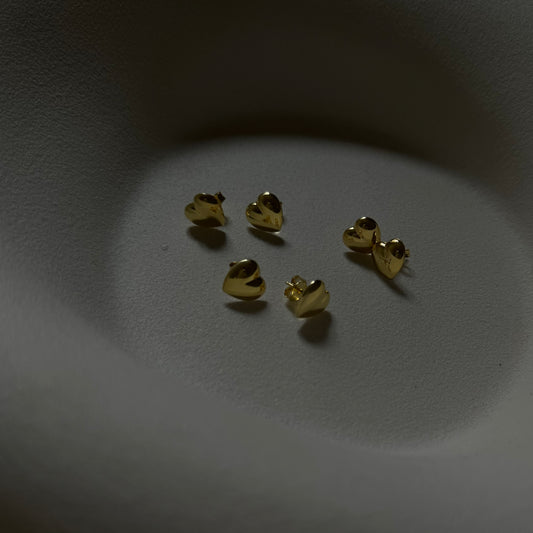 CUORICINI- orecchini in argento dorato